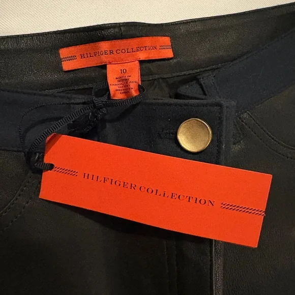 Beautiful Black Leather Women's Moto Pants - Picture 3 of 5